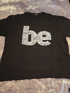 Black Women's Graphic Tee with Inspirational Word Cloud